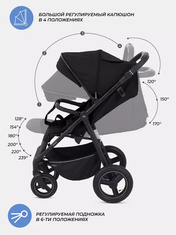 Коляска прогулочная Mowbaby Nimbus Air Black